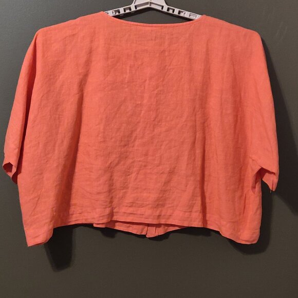 Bryn Walker Linen Scoop Neck Front Button Top NEW WITH TAGS SIZE XS - Picture 4 of 5